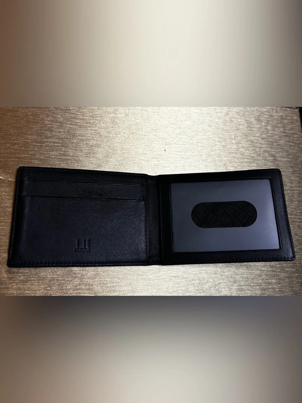 Dunhill Black Embossed Leather Bi-Fold Wallet